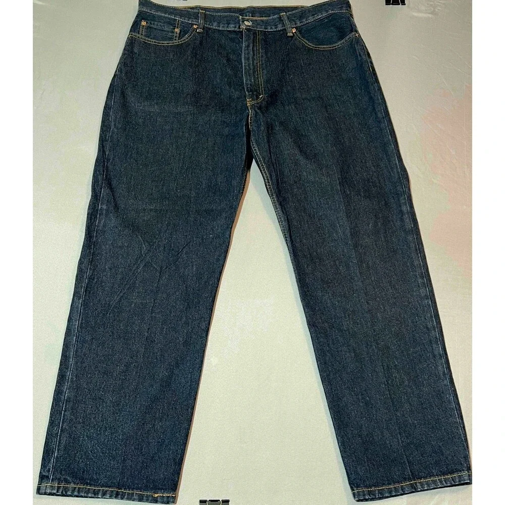Levis 550 Jean 42x32 Men's Blue Relaxed Fit Straight Leg Dark Wash Denim